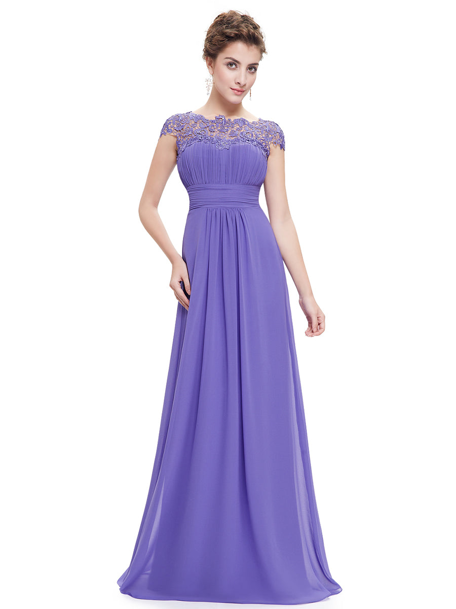 Color=Periwinkle | lacey-neckline-open-back-ruched-bust-wholesale-evening-dresses-ep09993-2-Periwinkle 3