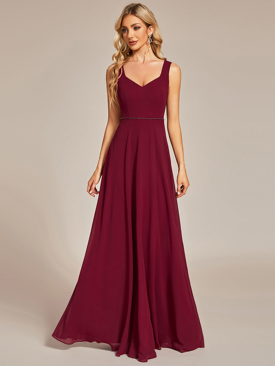 Color=Burgundy | Backless Butterfly Design Chiffon Wholesale Bridesmaid Dresses-Burgundy 1