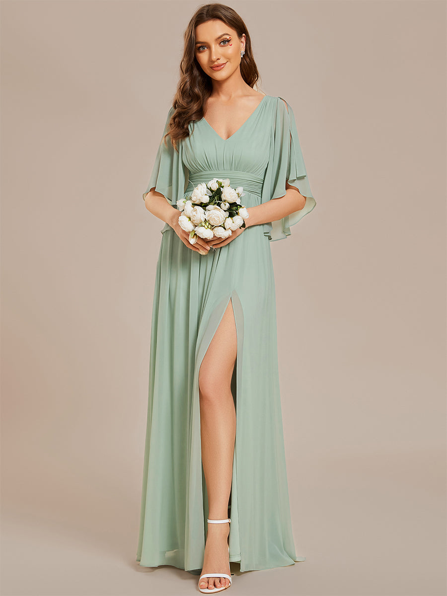 Buy VESFRITA Bottle Green Colour Gerogett Dress with Belt