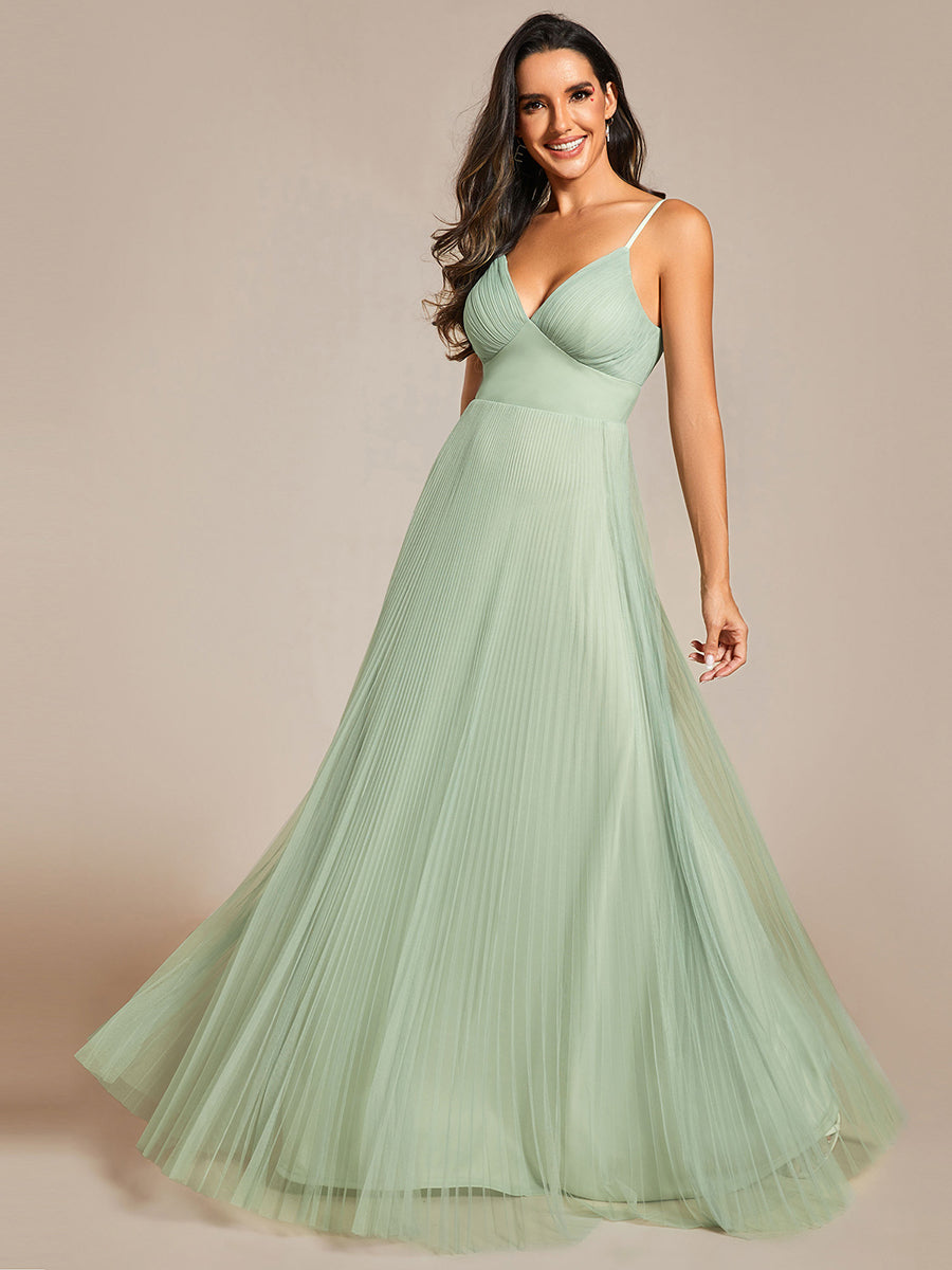 Mesh Contrast Wholesale Bridesmaids Dresses With Spaghetti Straps