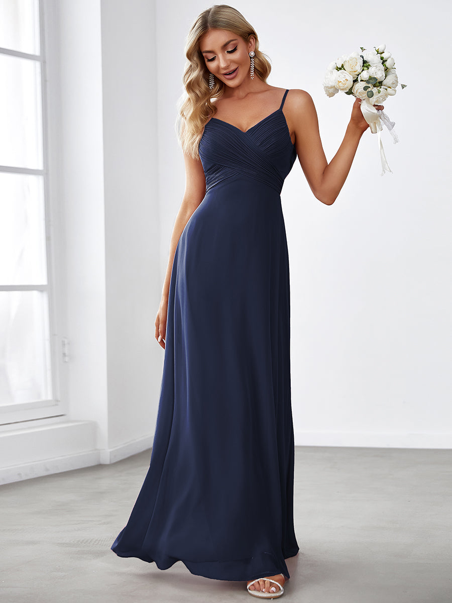 Color=Navy Blue | Sleeveless Wholesale Evening Dresses with an A Line Silhouette-Navy Blue 3