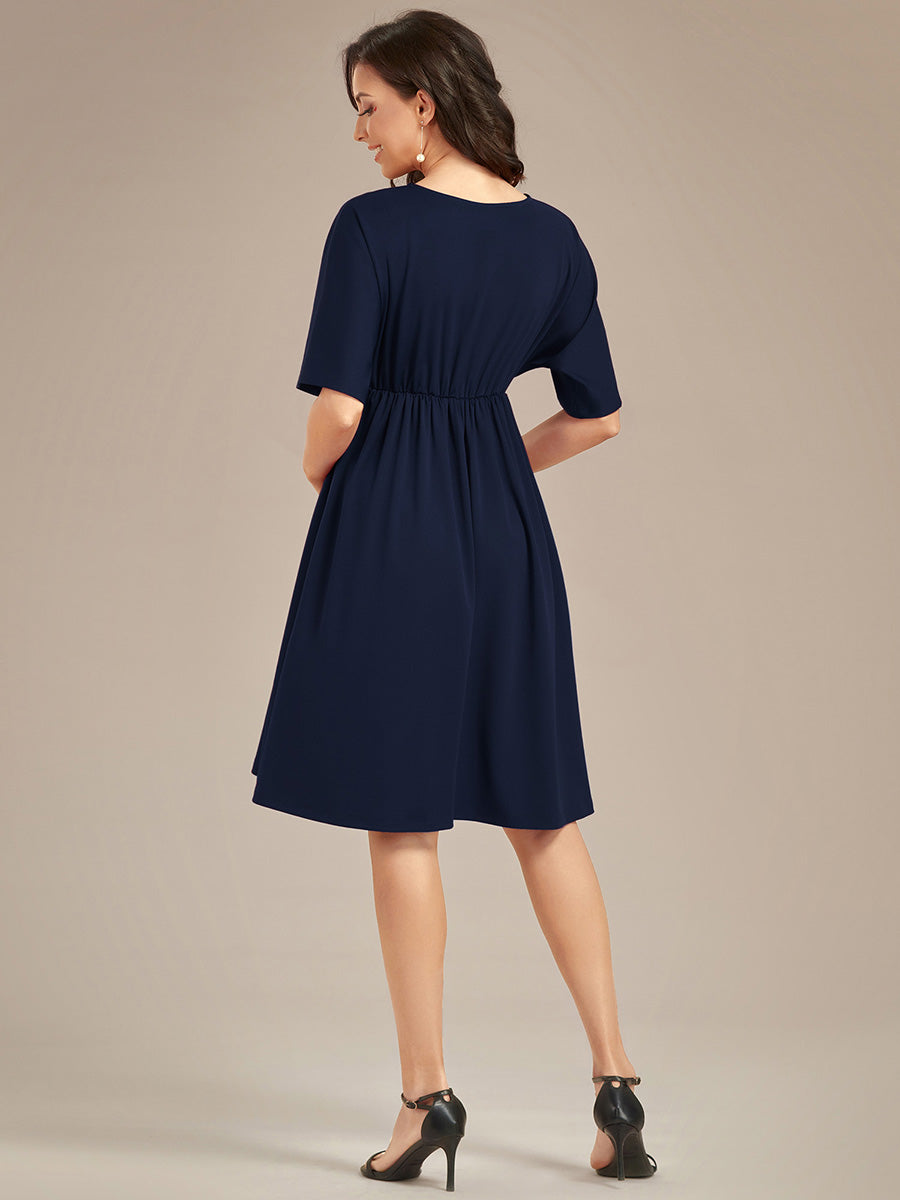 V Neck Short Pleated Wholesale Maternity Dresses