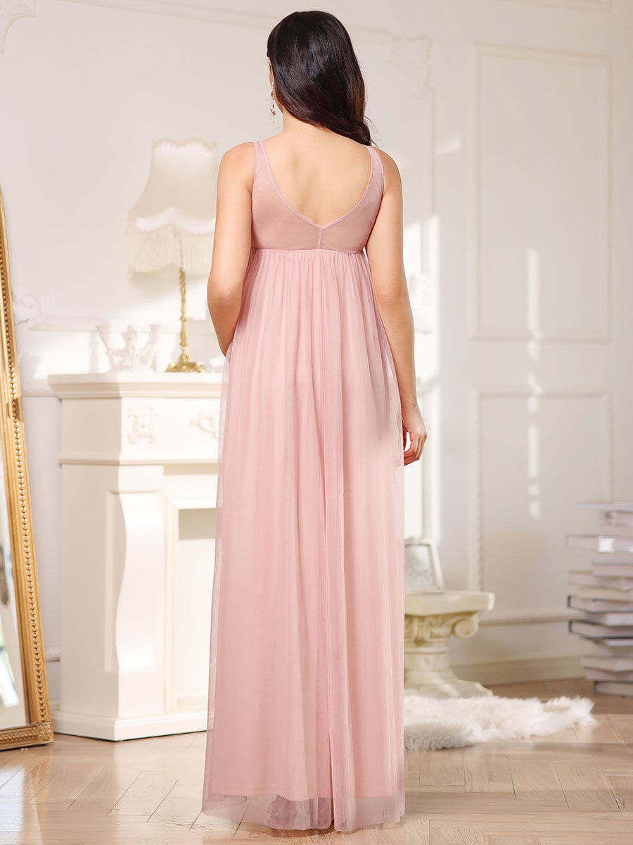 COLOR=Pink | Sultry Sleeveless Long Maxi Dress for Pregnant Women-Pink 2