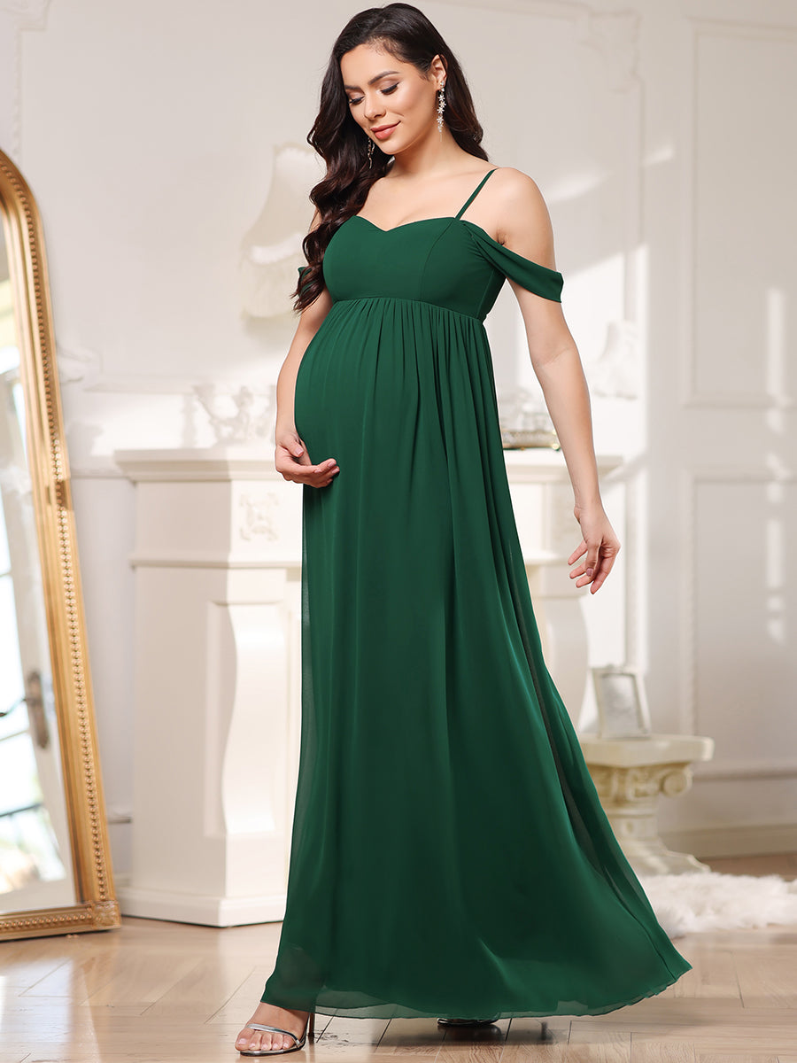 Color=Dark Green | Sleeveless Sweetheart Neckline Wholesale Maternity Dresses-Dark Green 3