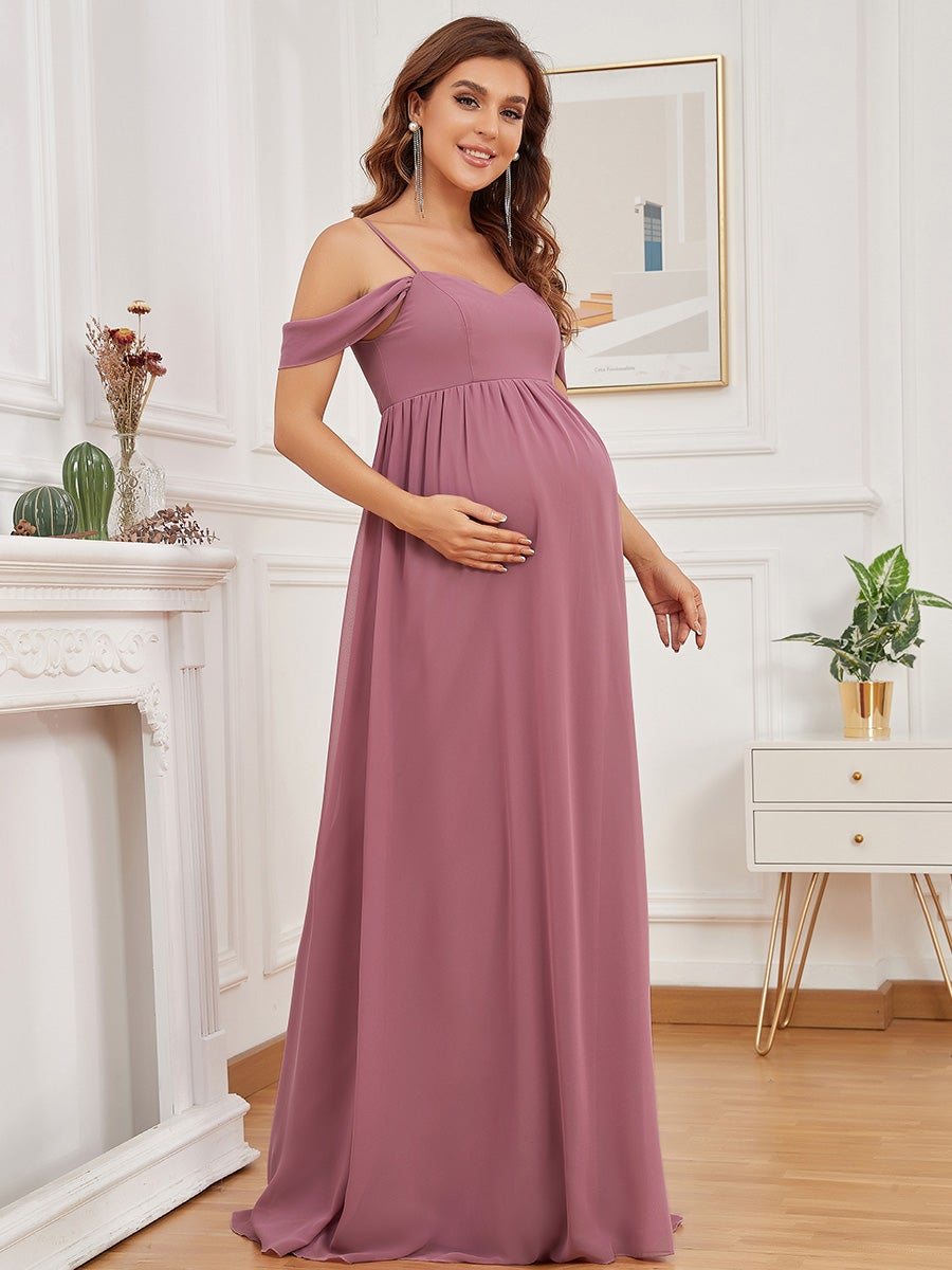 Color=Orchid | Sleeveless Sweetheart Neckline Wholesale Maternity Dresses-Orchid 1
