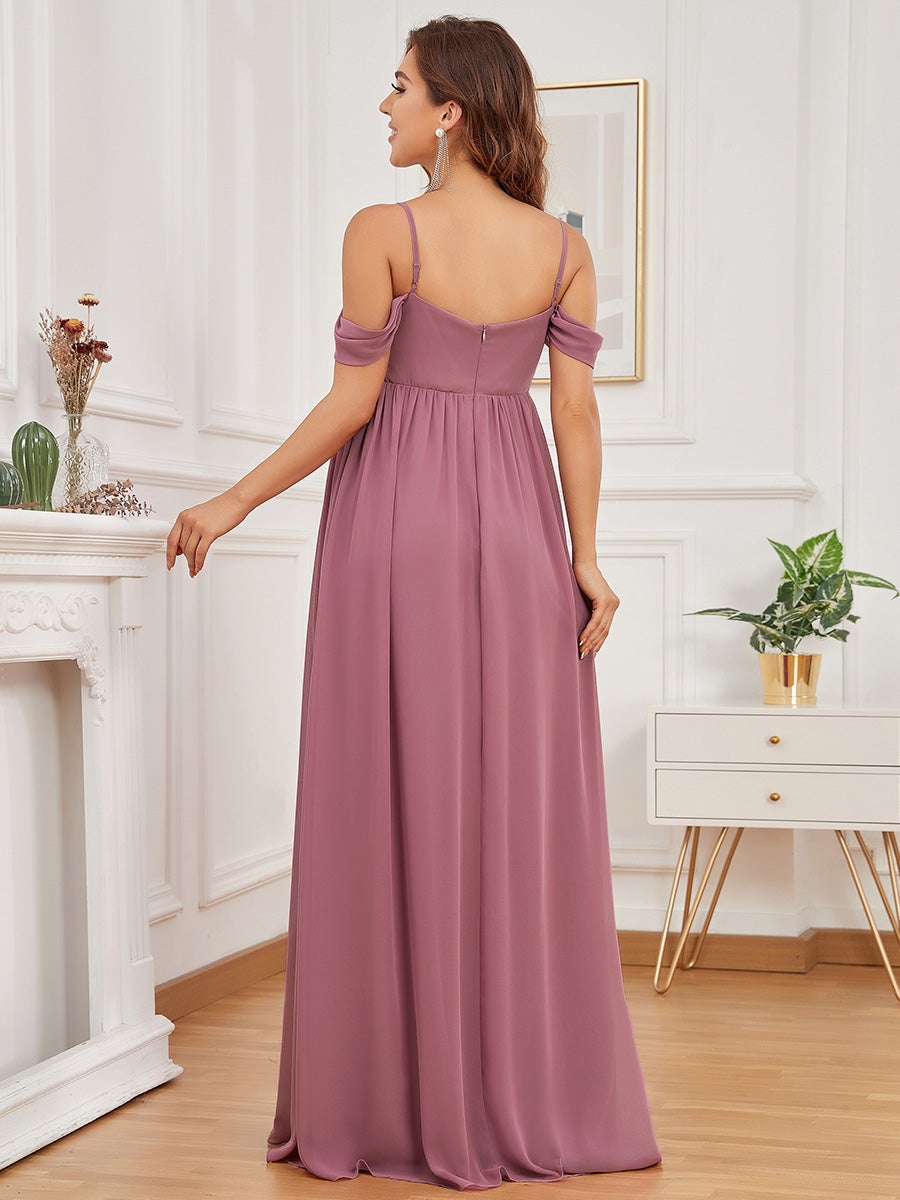 Color=Orchid | Sleeveless Sweetheart Neckline Wholesale Maternity Dresses-Orchid 2