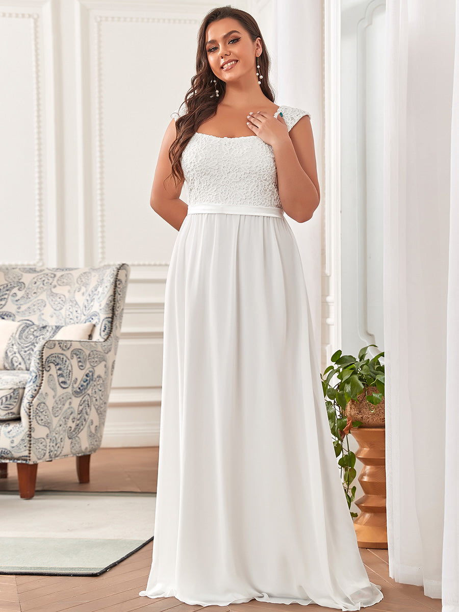 Color=Cream | elegant-a-line-chiffon-wholesale-bridesmaid-dress-with-lace-bodice-ez07704-Cream 1