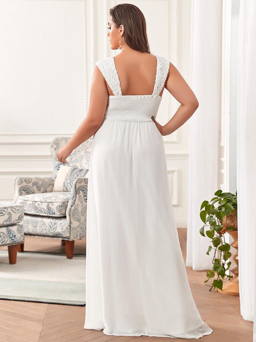 Color=Cream | elegant-a-line-chiffon-wholesale-bridesmaid-dress-with-lace-bodice-ez07704-Cream 2