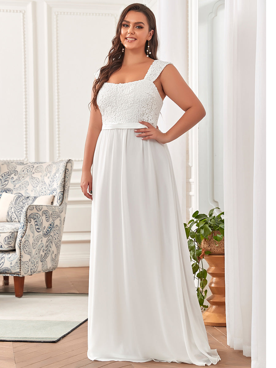 Color=Cream | elegant-a-line-chiffon-wholesale-bridesmaid-dress-with-lace-bodice-ez07704-Cream 3