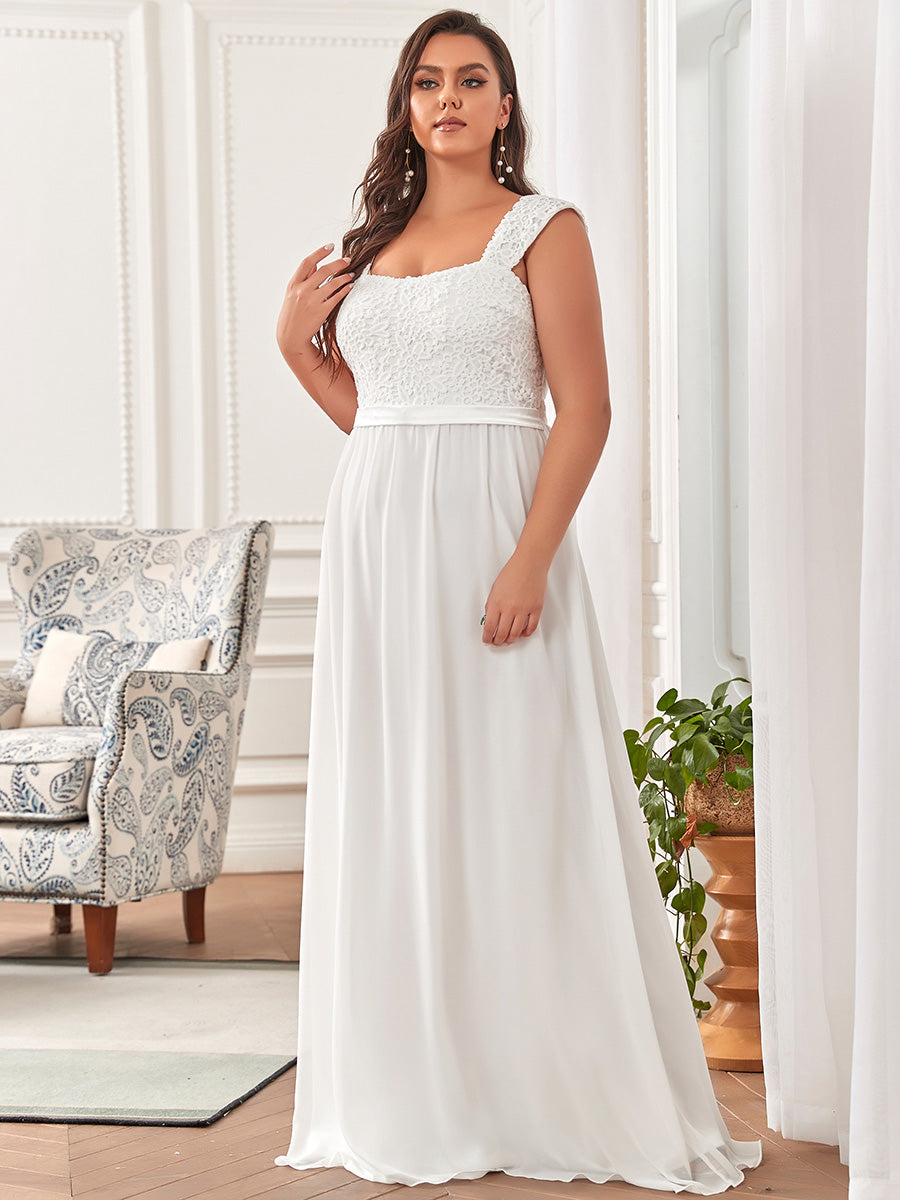 Color=Cream | elegant-a-line-chiffon-wholesale-bridesmaid-dress-with-lace-bodice-ez07704-Cream 4