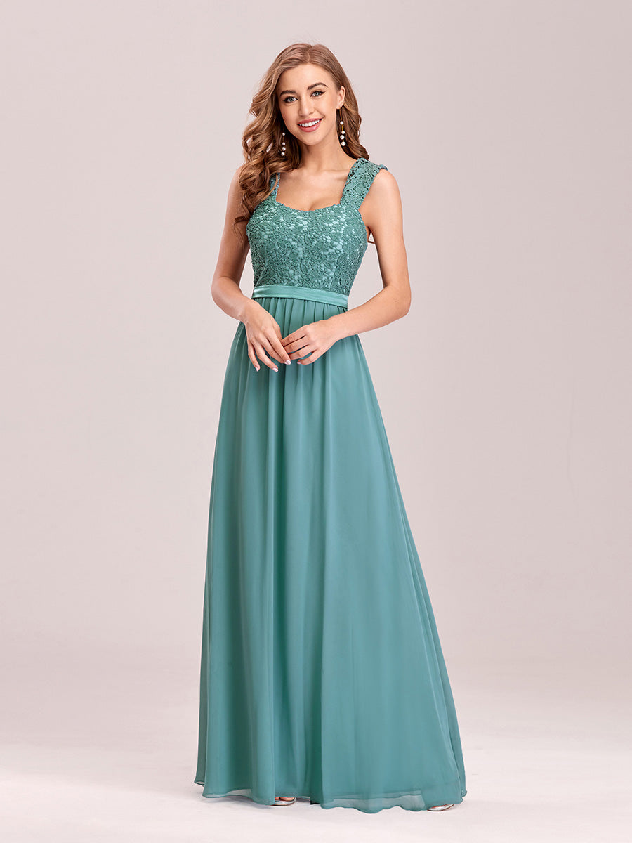 Color=Dusty Blue | elegant-a-line-chiffon-wholesale-bridesmaid-dress-with-lace-bodice-ez07704-Dusty Blue 1