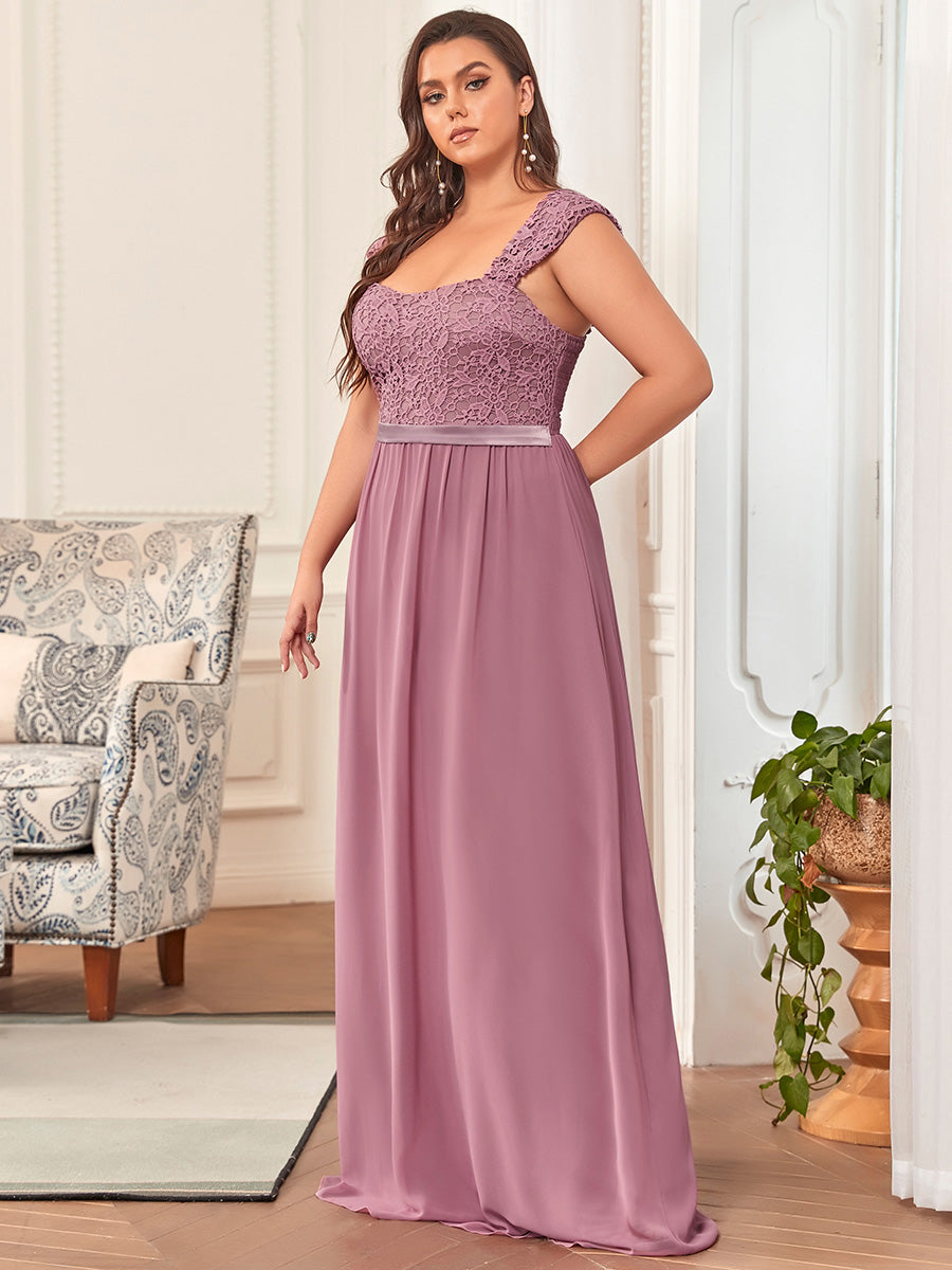 Color=Orchid | elegant-a-line-chiffon-wholesale-bridesmaid-dress-with-lace-bodice-ez07704-Orchid 1