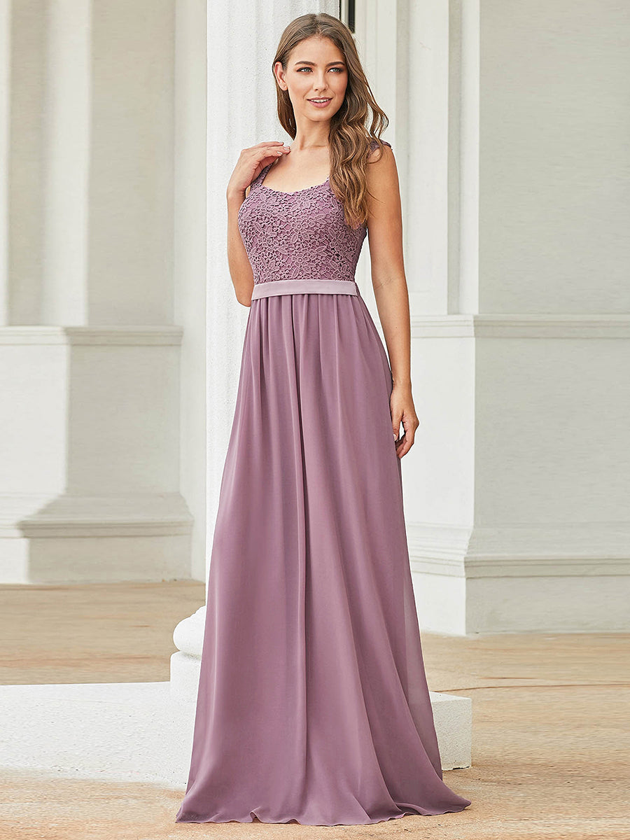 Color=Orchid | elegant-a-line-chiffon-wholesale-bridesmaid-dress-with-lace-bodice-ez07704-Orchid 4