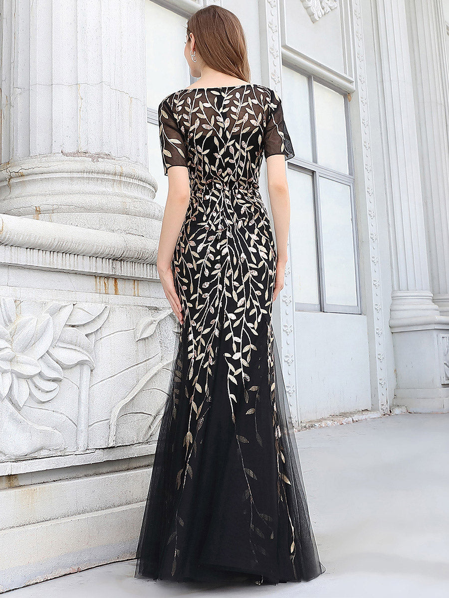 Color=Black Gold | Wholesale Sequin Shiny Fishtail Tulle Dresses for Party-Black Gold 23