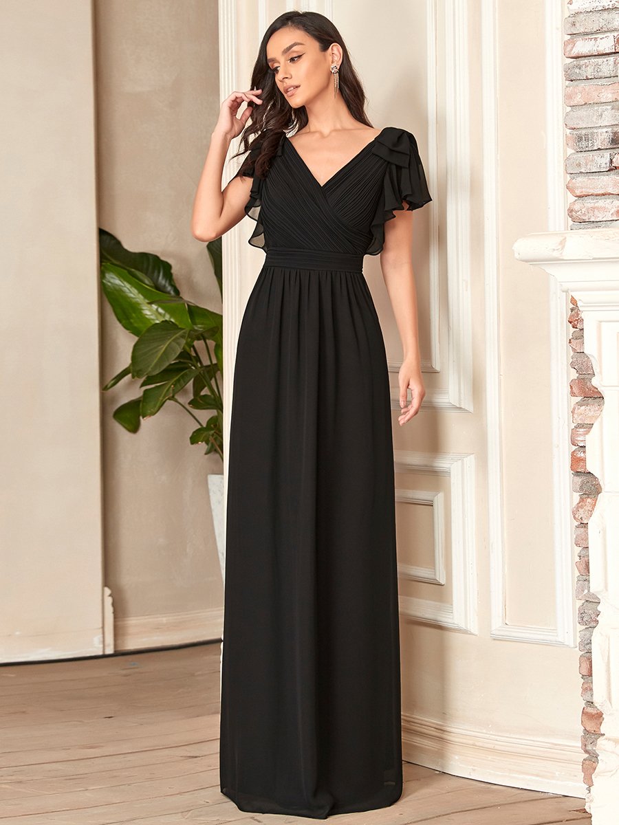 Color=Black | Women Floral Sequin Print Fishtail Tulle Dresses Ez07709-Black 1