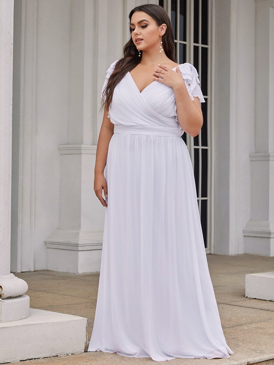 Color=White | Plus Size Women Floral Sequin Print Fishtail Tulle Dresses Ez07709-White 2