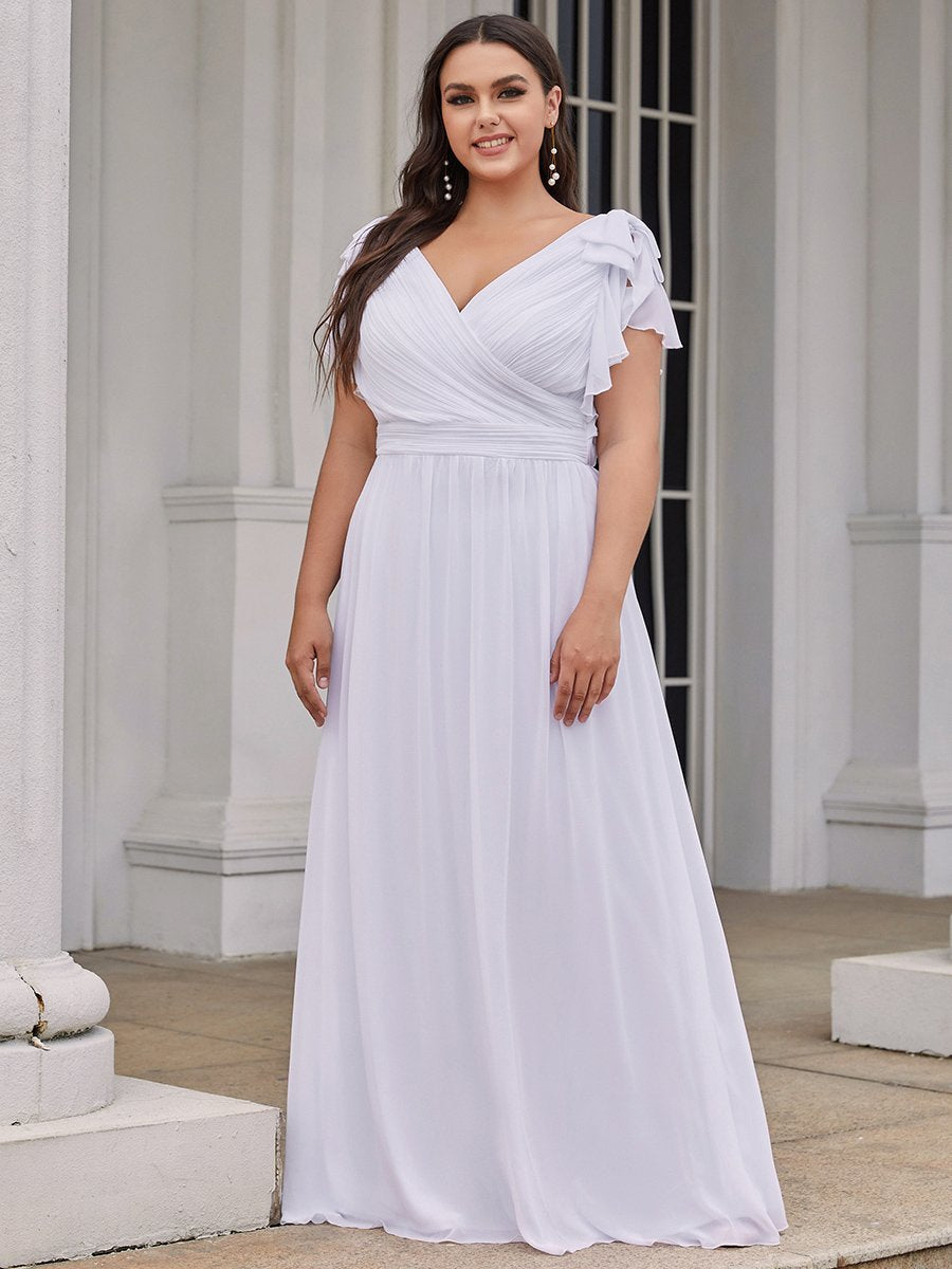 Color=White | Plus Size Women Floral Sequin Print Fishtail Tulle Dresses Ez07709-White 1