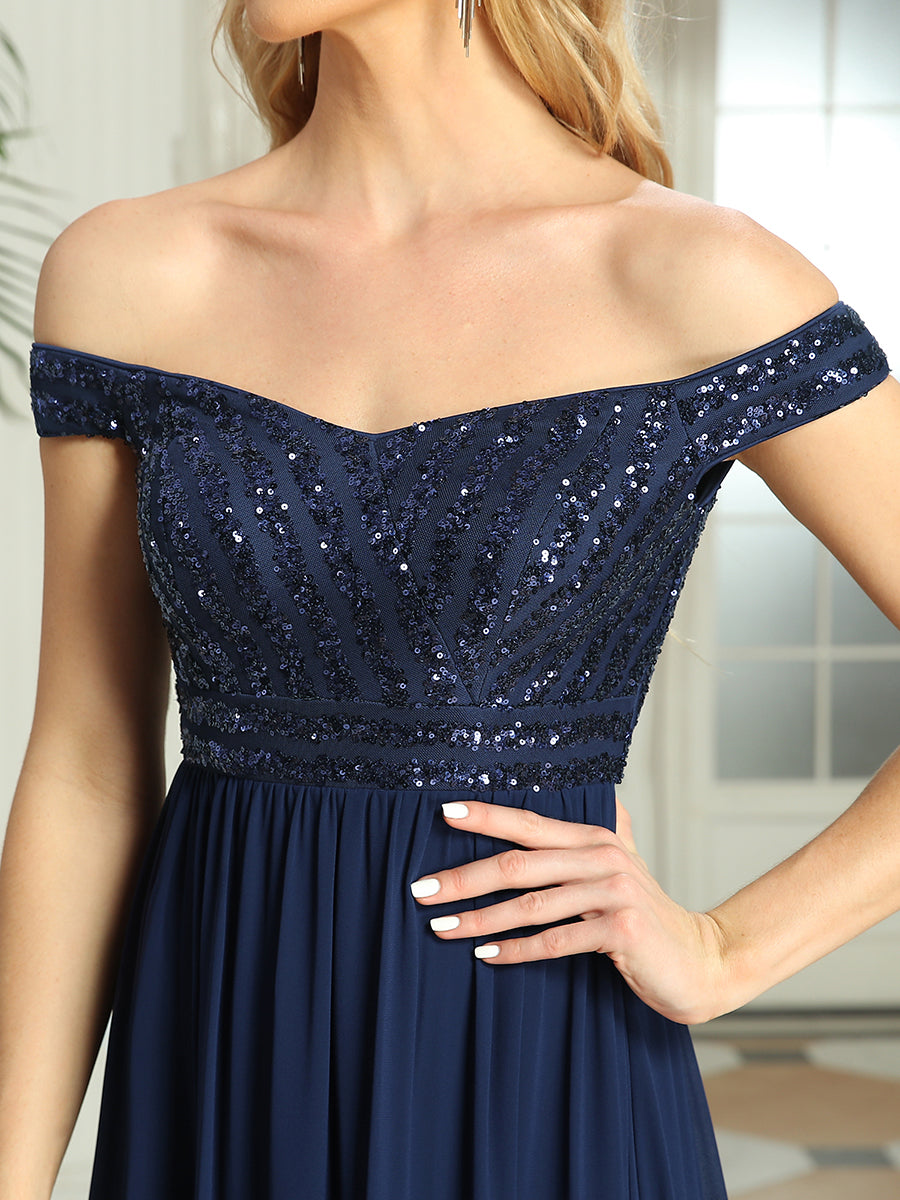 Color=Navy Blue | Adorable Sweetheart Neckline A-line Wholesale Evening Dresses-Navy Blue 5