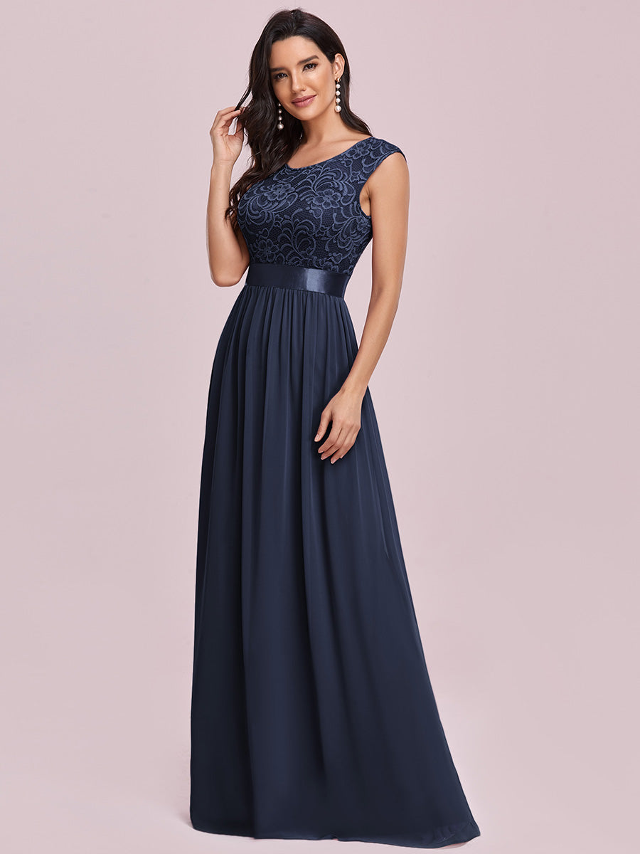 Color=Navy Blue | Wholesale Fahion Bridesmaid Dresses With Lace-Navy Blue 11