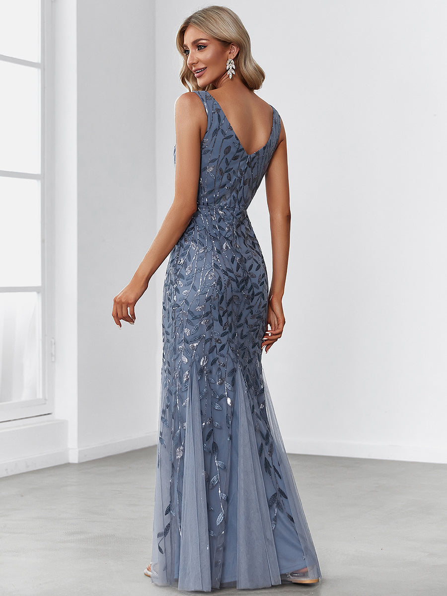 Color=Dusty Navy | classic-fishtail-sequin-wholesale-evening-dresses-for-women-ep07886-Dusty Navy 2