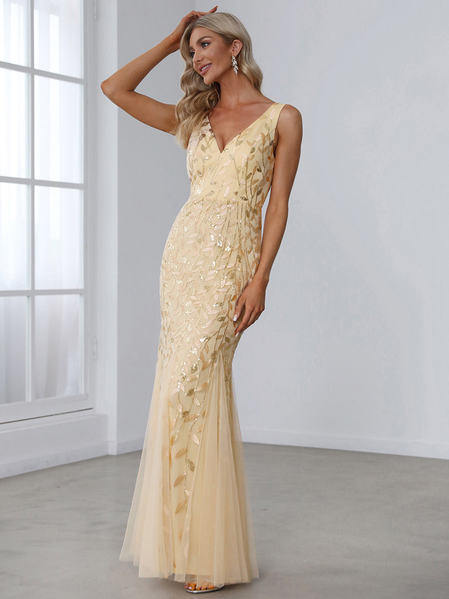 Color=Gold | classic-fishtail-sequin-wholesale-evening-dresses-for-women-ep07886-Gold 3
