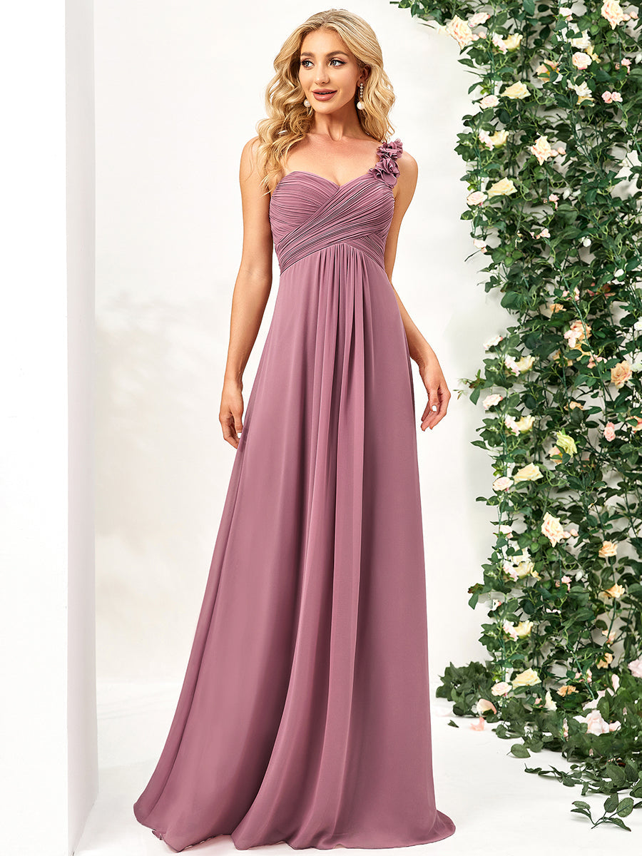 Color=Orchid | Maxi Long One Shoulder Chiffon Bridesmaid Dresses for Wholesale-Orchid 9